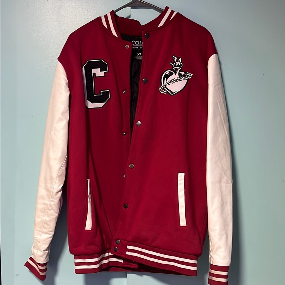 Colby Brock Red and White Varsity Jacket